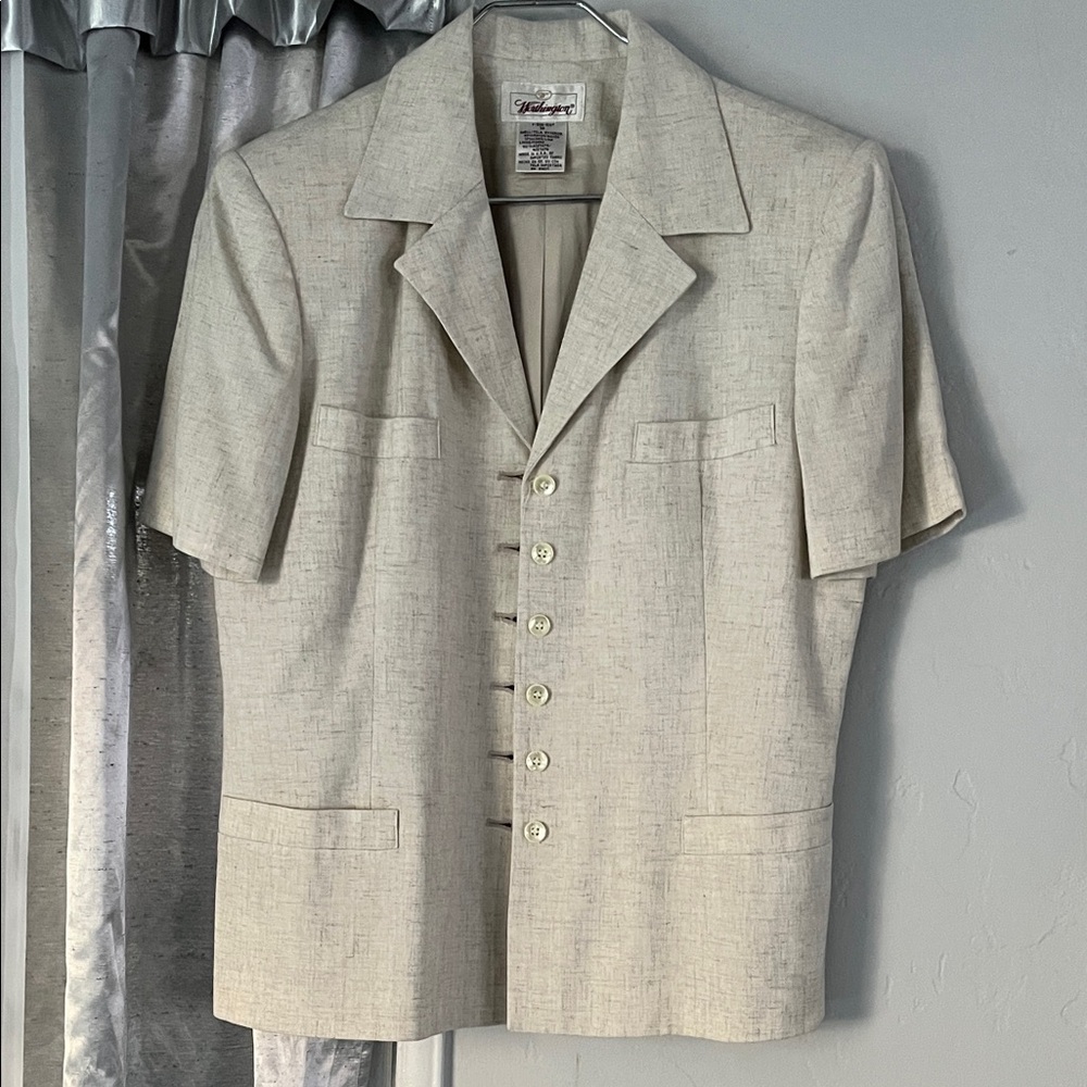 Worthington Cream Short Sleeve Blazer